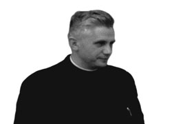 O Padre Joseph Ratzinger durante o Concílio Vaticano II em 1962 (CNS / KNA)